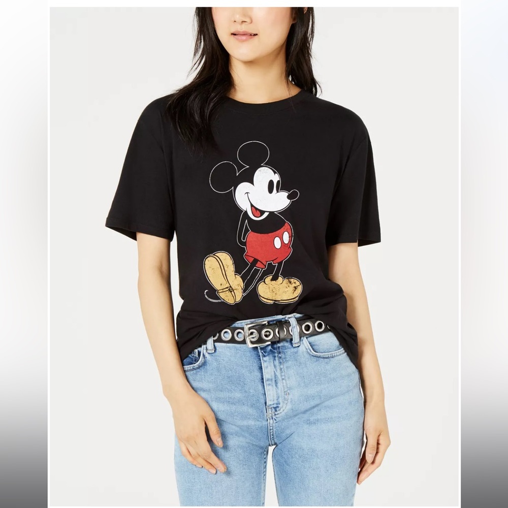 Disney NWT Juniors Mickey T-Shirt Size Medium in Black